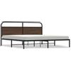 vidaXL Letto in metallo senza materasso effetto rovere marrone 200x200 cm