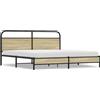 vidaXL Letto in metallo senza materasso rovere Sonoma 200x200 cm