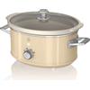SWAN SF17021CNEW Retro Slow Cooker 3,5L, Vetroceramica antiaderente senza PFOA e PTFE, crema vintage