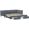 vidaXL Letto da giorno allungabile con cassetti grigio scuro 100x200 cm in velluto