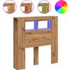 vidaXL Testata LED Rovere artigianale 100x18,5x103,5 cm Materiale a base di legno