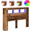 vidaXL testiera vidaXL LED effetto legno vecchio 140x18,5x103,5 cm materiale a base di legno