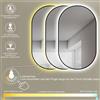 PonteSino HOKO LED Specchio ovale con cornice in metallo 45x75 cm Bianco caldo e bianco freddo Antiappannamento Bagno e corridoio Sensore tattile e funzione memoria