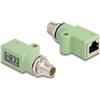 DELOCK M12 Adapter X-kodiert 8 Pin St zu RJ45 Bu gerade grün