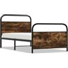 vidaXL Struttura letto senza materasso 100x190 cm rovere fumé materiale a base di legno