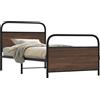 vidaXL Rete da letto senza materasso 100x190 cm effetto rovere marrone
