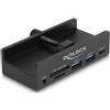 Delock Hub esterno Delock USB 5 Gbps a 3 porte 2 x USB Type-A, 1 x USB Type-C™ e lettore di schede a 2 slot con vite di bloccaggio (64285)