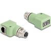DELOCK M12 Adapter X-kodiert 8 Pin Bu zu RJ45 Bu gew. grün