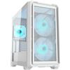 COUGAR PC skria MX600 White Mini Tower Pannello frontale a rete 2 ventole da 160 mm + 1 da 120 mm Pannello sinistro TG
