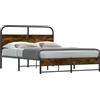 vidaXL Struttura letto senza materasso 140x200 cm rovere fumé materiale a base di legno