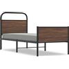 vidaXL Rete da letto senza materasso 75x190 cm effetto rovere marrone