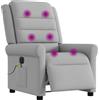 vidaXL Sedia da massaggio elettrica in tessuto grigio nuvola