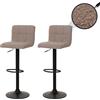 Mendler set di 2 sgabelli da bar HWC-G87, sgabello da bar, girevole e regolabile in altezza, tessuto Boucle (450g/m²) ~ taupe