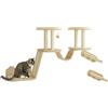 PawHut Set PawHut con parete da arrampicata per gatti, arredo per gatti in 3 pezzi con tiragraffi e posatoi
