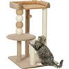 PawHut tiragraffi 86 cm albero per gatti con piattaforma per saltare, letto, palla da gioco, tiragraffi per gatti con tiragraffi in iuta, per gatti fino a 7 kg, caffè