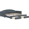 vidaXL Letto da giorno allungabile con cassetti grigio scuro 100x200 cm in velluto