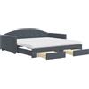vidaXL Letto da giorno allungabile con cassetti grigio scuro 100x200 cm in velluto