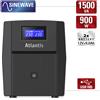 Atlantis UPS A03-HP2003 Line Interactive 1500VA/900W Pure Sinewave AVR Doppia Batteria 12V-9Ah Display LCD USB-HID