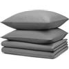 Blumtal biancheria da letto 2x135x200cm + 2x federa 40x80cm - lenzuola in microfibra 135x200cm - set di 4 lenzuola grigie