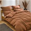 Blumtal Biancheria da letto Blumtal 155x220cm marrone- 100% cotone - 1 copripiumino + 1 federa 80x80cm