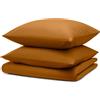 Blumtal lenzuola 260x220cm + 2x federa 50x75cm - lenzuola in microfibra 260x220cm - set di 3 lenzuola marrone