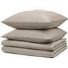 Blumtal biancheria da letto 2x 135x200cm + 2x federa 80x80cm - Lenzuola in microfibra 135x200cm - Set di 4 lenzuola taupe