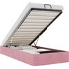 vidaXL Ottoman letto senza materasso rosa 90x200 cm velluto