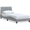 vidaXL Struttura letto senza materasso "Hanko" grigio chiaro 80x200 cm in tessuto