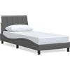 vidaXL Struttura letto senza materasso "Hanko" grigio scuro 80x200 cm tessuto