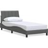 vidaXL Struttura letto senza materasso "Hanko" grigio scuro 90x200 cm tessuto
