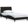 vidaXL Struttura letto senza materasso "Hanko" nero 100x200 cm in tessuto