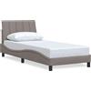 vidaXL Struttura letto senza materasso "Hanko" Taupe 90x200 cm in tessuto