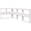 vidaXL Testata con libreria a L bianca 90 cm in legno di pino massiccio