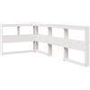 vidaXL Testata con libreria a L bianca 90 cm in legno di pino massiccio