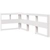 vidaXL Testata con libreria a L bianca 75 cm in legno di pino massiccio