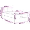 vidaXL Ottoman letto con materasso e LED Taupe 90x200 cm tessuto