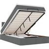 vidaXL Ottomana con materasso e LED in tessuto grigio scuro 120x190 cm