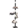 Springos® Albero tiragraffi Gatto tiragraffi Vassoio tiragraffi per gatti Altezza regolabile dal soffitto 240 cm - 265 cm