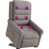 vidaXL Poltrona per massaggi con ausilio per la risalita Tessuto Taupe