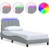 vidaXL Struttura letto senza materasso "Hanko" grigio chiaro 90x200 cm tessuto