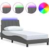 vidaXL Struttura letto senza materasso "Hanko" grigio scuro 90x200 cm tessuto