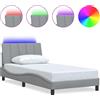 vidaXL Struttura letto senza materasso "Hanko" grigio chiaro 100x200 cm in tessuto