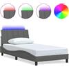 vidaXL Struttura letto senza materasso "Hanko" grigio scuro 100x200 cm tessuto