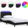 vidaXL Struttura letto senza materasso "Hanko" nero 100x200 cm in tessuto