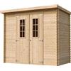 TIMBELA M310C Casetta da giardino in legno - B239xL142xH200 cm/ 2,63 m2