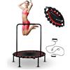 Mobiclinic Kangumobi, trampolino fitness, pieghevole, per interni ed esterni, Ø 101 cm, 2 bande di resistenza, fino a 150 kg, con altezza regolabile, rosso