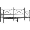 vidaXL Letto da giorno senza materasso nero 80x200 cm in acciaio