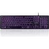 Perixx PERIBOARD-317 R DE B Corded Keyboard German, QWERTZ Black Backlit