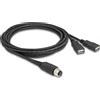 DELOCK M12 Kabel A-kodiert 8 Pin Bu zu 2 x USB 2.0 Typ Bu 2m