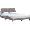 vidaXL Struttura letto senza materasso Taupe 140x190 cm tessuto